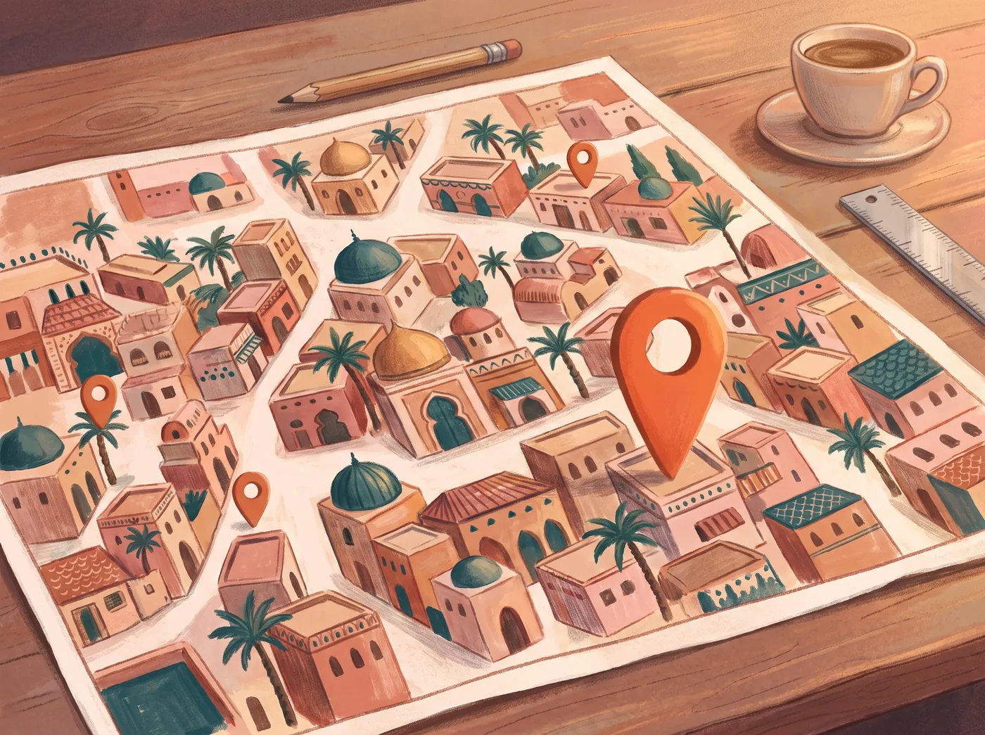 Illustration: a new address pinned on the map